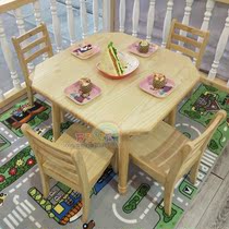 New kindergarten art table painting table childrens desks and chairs octagonal table early education center baby table toy table