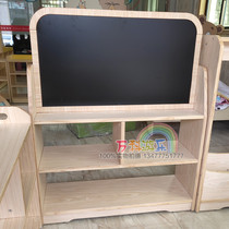 Kindergarten childrens area white wood locker area combination cabinet blackboard cabinet art room storage cabinet toy cabinet