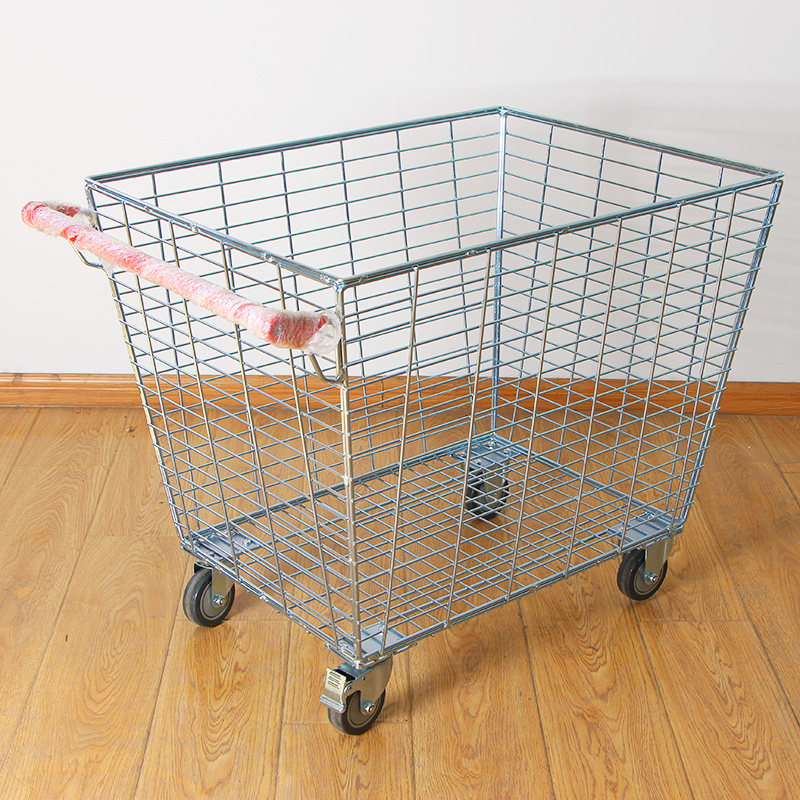 Supermarket Shopping Cart Barnet Basket Cart Logistics Trolley Grid Weekly Transfer Trolley Grocery Pickup Truck