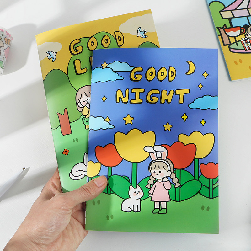 Creative girl's heart hand account off-type paper stickers figure sign cute double-sided cartoon cover tape storage hand account book