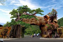 Cement fortune tree Zhaochai tree cement gate head rockery Banyan Tree Farm decoration gate