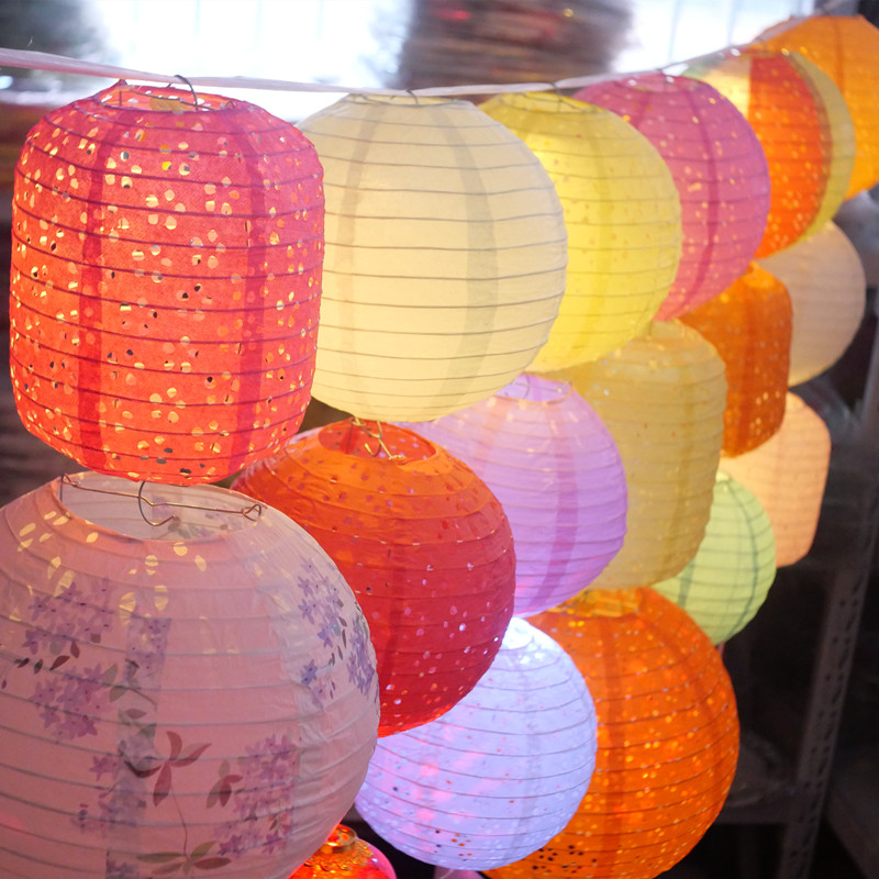 Luminous Hollowed-out Lantern Handmade Diy Hand Children Flowers Light Paper Lanterns New Year Creative Yuanxiao Festival Hanging Decorations