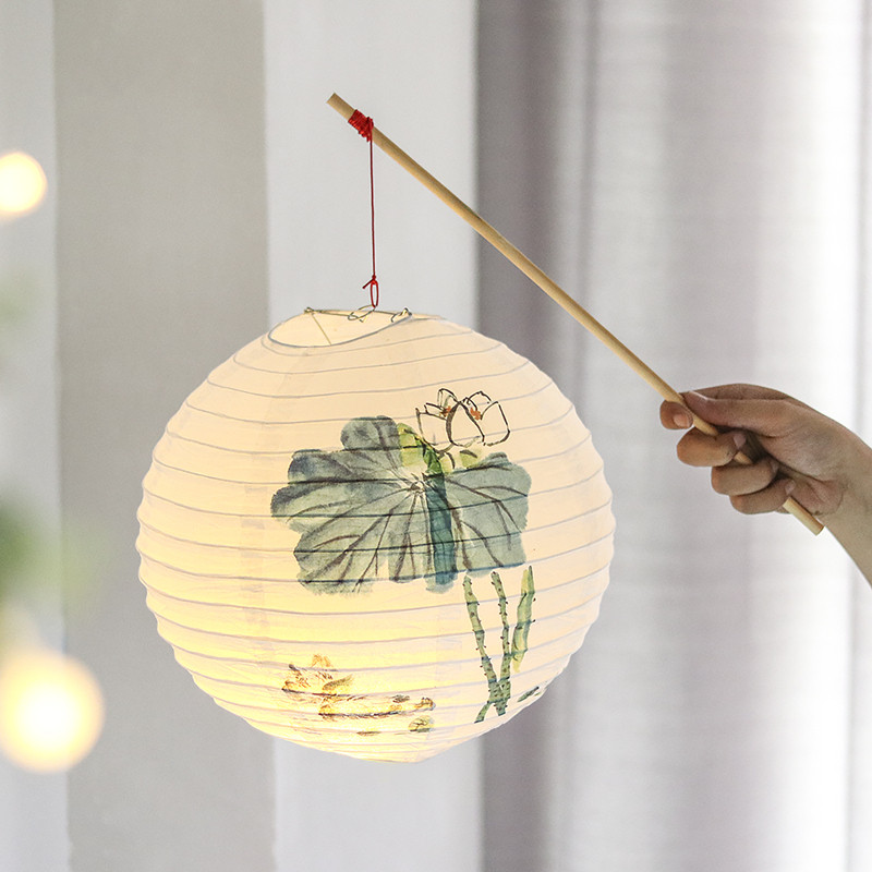 Paper lantern Chandelier luminous led small portable lamp Antique Chinese style Lantern Hanfu lantern Ancient style lampshade New Year