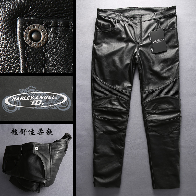 HARLEY ANGEL da quần da nam giới có thể đặt bảo vệ bánh da quần windproof off-road xe máy quần