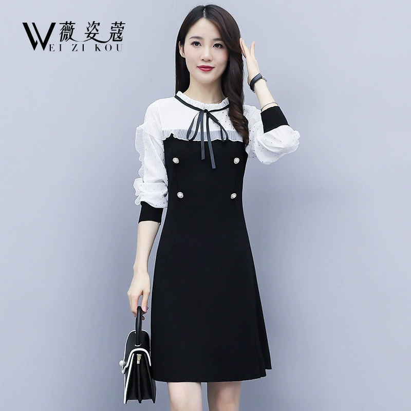Váy mùa thu 2021 phong cách mới đầu mùa thu thời trang phụ nữ hợp thời trang phong cách phương tây nhỏ dài tay tính khí mùa xuân và mùa thu váy - váy đầm