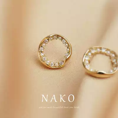 Circle ear ring ring female female earring 2021 New Tide high summer temperament small and exquisite ear needle simple sterling silver