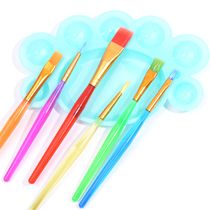 Six-piece set of candy color brushes Childrens gouache brush row brush painting brush Watercolor paint painting set 