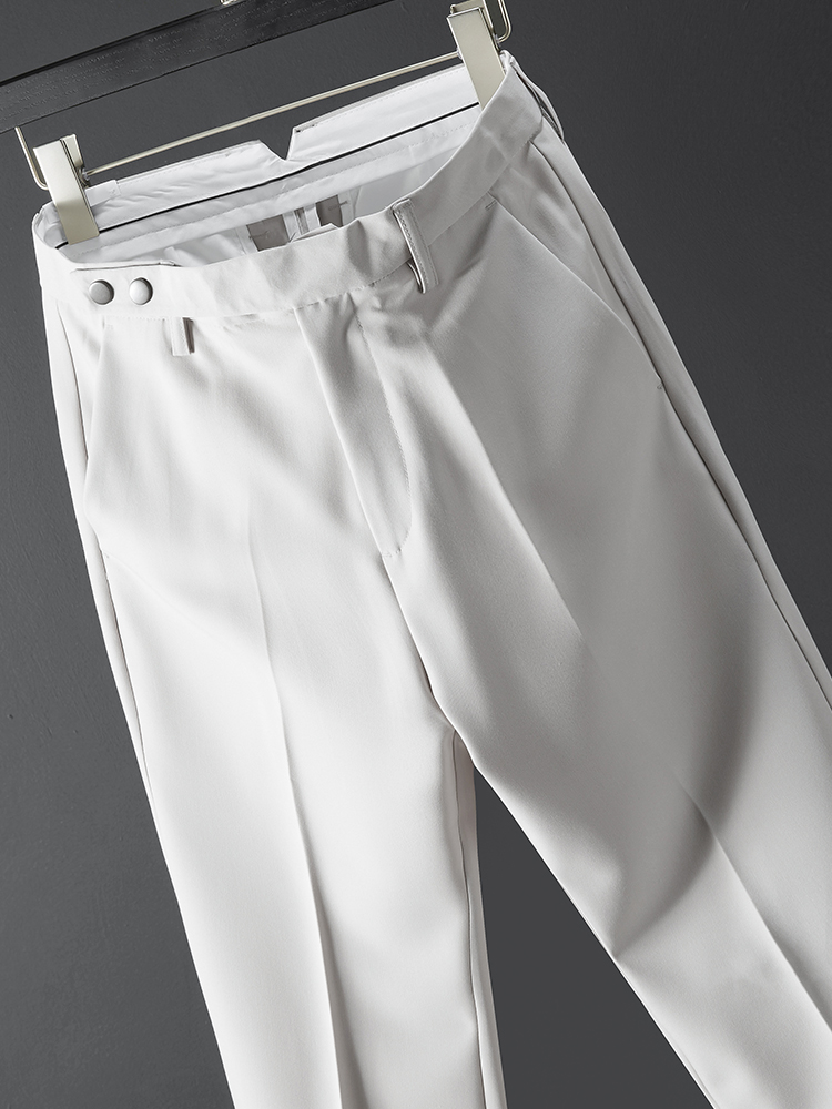 Spring and summer hanging sense trousers young men Korean version of solid color small feet trend casual slim business men's nine-point pants