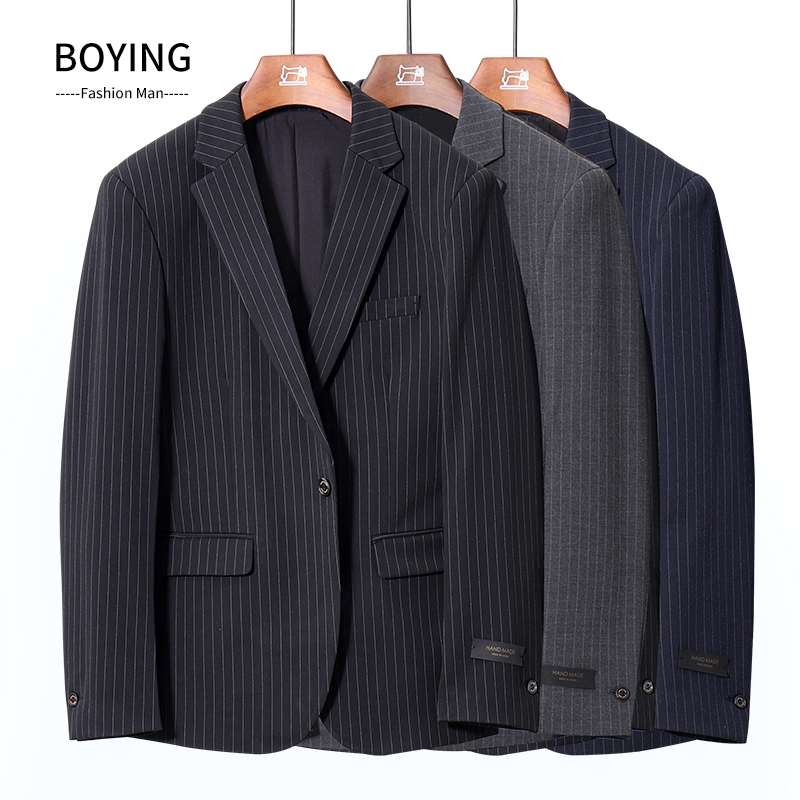 Light luxury striped stripes small suit male single piece of spring and autumn handsome coat Korean edition trendsetting business leisure dress suit
