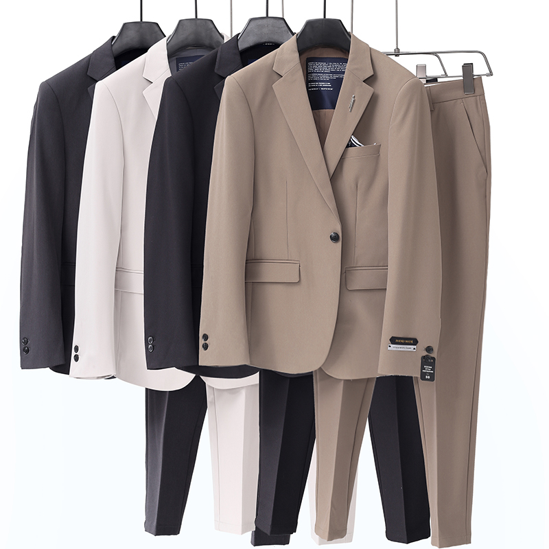 Summer men's suit suit two-piece slim quality Korean version of the trend youth business small suit jacket thin section
