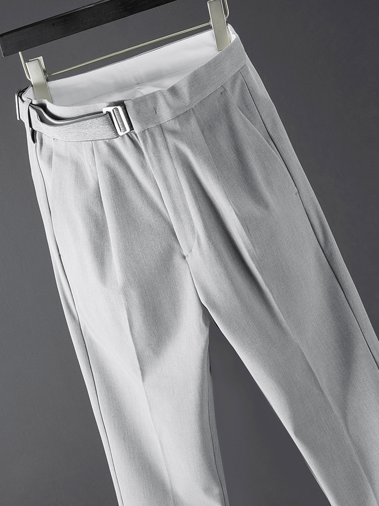 2021 spring and autumn new trousers men's Korean version of the trend free ironing hanging business youth casual trousers silk skating cool