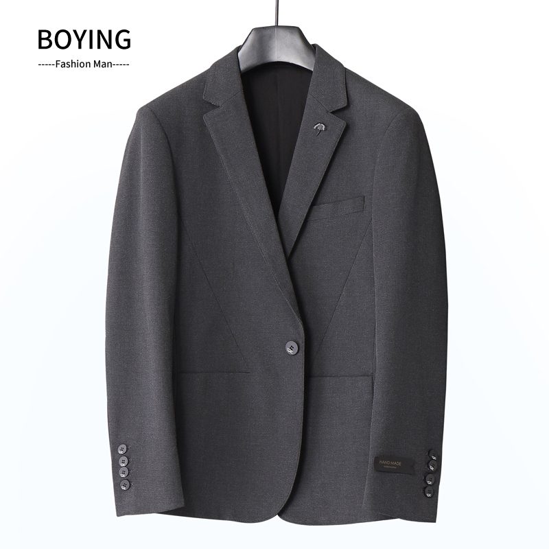 Spring Autumn Western-style Men's Han Version Casual Handsome Suit Jacket Business Career Bodysuit Bridegroom Wedding Bridegroom