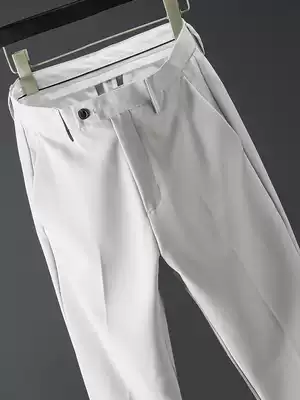 Spring and summer small trousers, men's trousers, British casual suit pants, Korean slim-fit drape, business trend micro-elastic