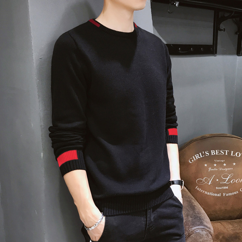 Men's sweater spring and autumn clothes gush with velvet thickened autumn and winter needles sweatshirt men's sweatshirt for the rest of the year