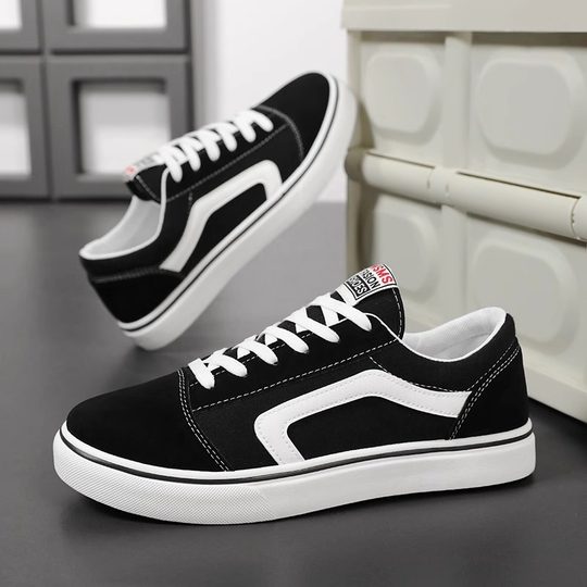 男鞋2025年新款夏天透气轻便帆布鞋潮流百搭运动男士休闲板鞋潮鞋