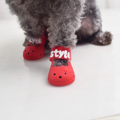 Собачья туфли летние собачьи туфли для собак для собак маленькая собачья домашняя обувь, чем сандалии для медвежьей собаки плюшевые туфли анти -пышные водонепроницаемые