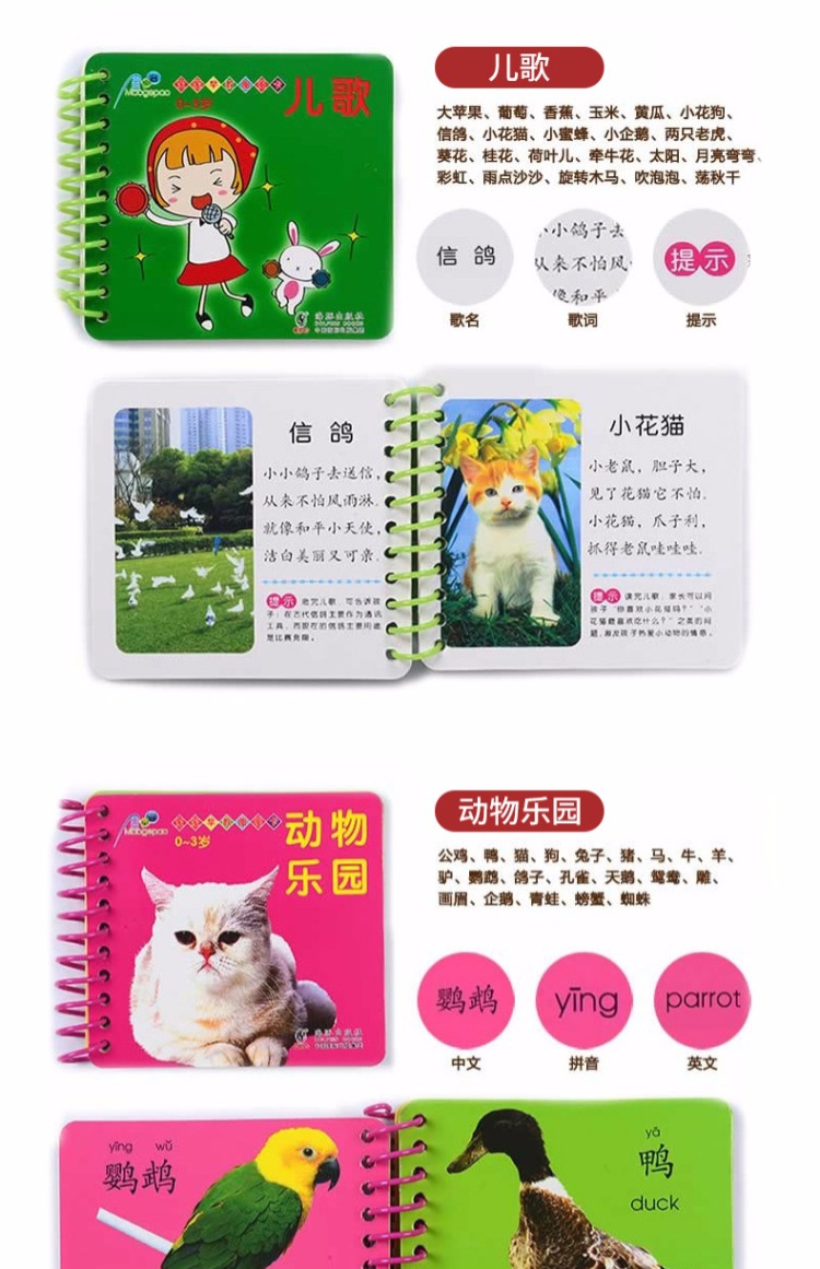 儿童书籍0-3岁宝宝益智启蒙认知早教卡翻翻书