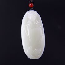 Xinjiang and Tian Yuyu fat white jade jade jade jade jade necklace man