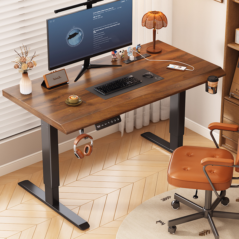 Electric Adjustable Desk, Thickened Study Desk, Student Solid Wood Ecological Board, Home Computer Desk, Narrow Space Multi-Purpose Office Desk