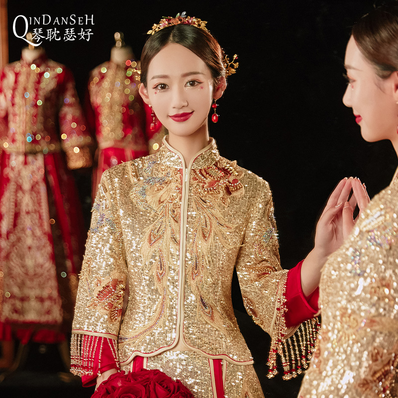 Xiuhe service atmosphere high -end 2020 new bride Chinese wedding dress dragon and phoenix gown recommendation