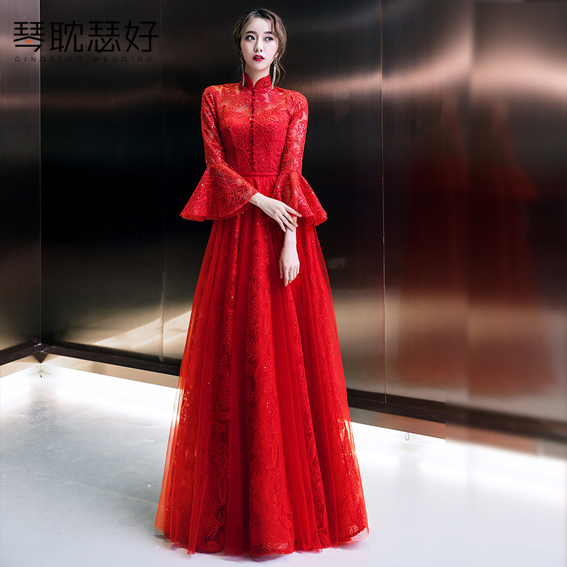 red engagement dress