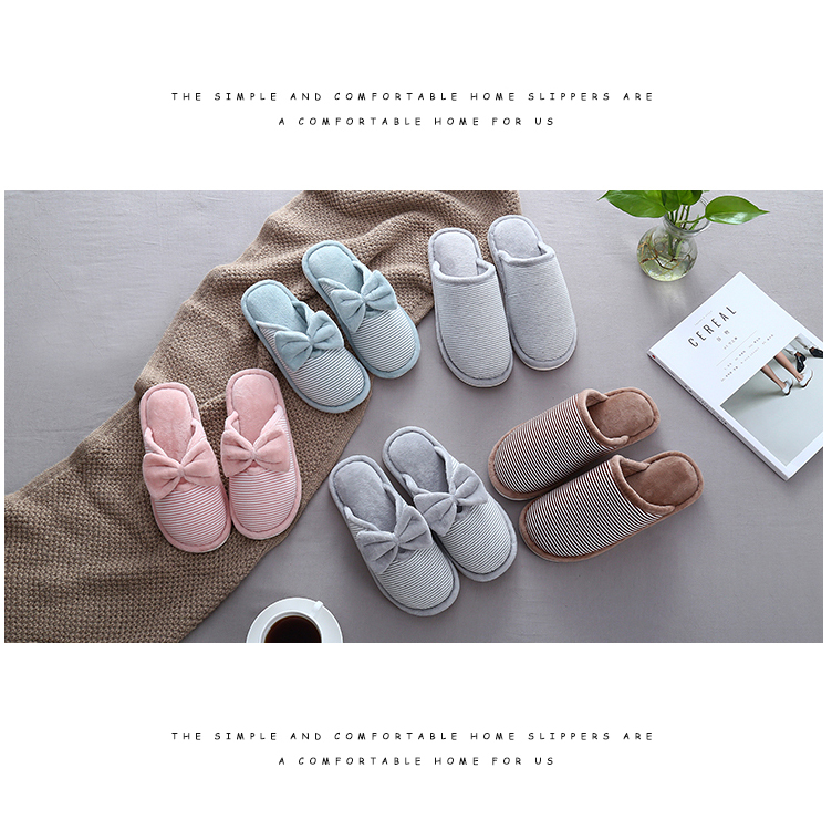 Dép cotton nữ mùa đông trong nhà dễ thương phiên bản Hàn Quốc của tháng giày dày đế ấm đôi dép đi trong nhà mùa đông nam dép nhà vệ sinh