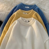 Цветной демисезонный трикотажный брендовый свитер для школьников, круглый воротник