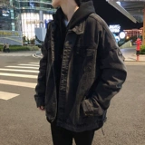 Tide, мужская зимняя джинсовая демисезонная осенняя трендовая куртка для отдыха, увеличенная толщина, в корейском стиле