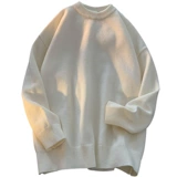 Цветной демисезонный трикотажный брендовый свитер для школьников, круглый воротник