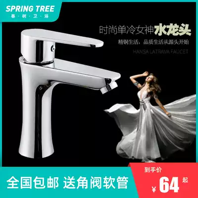 Simple Nordic basin faucet All copper single cold creative personality water high and low faucet