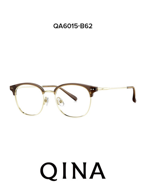 QINA Qina glasses frame 26 new myopia frames business eyebrow frame half frame versatile and can be matched with glasses for men QA6015