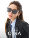 QINA Qina new style Zhao Lusi sunglasses women's advanced ins sun protection black super sunglasses men QN3010