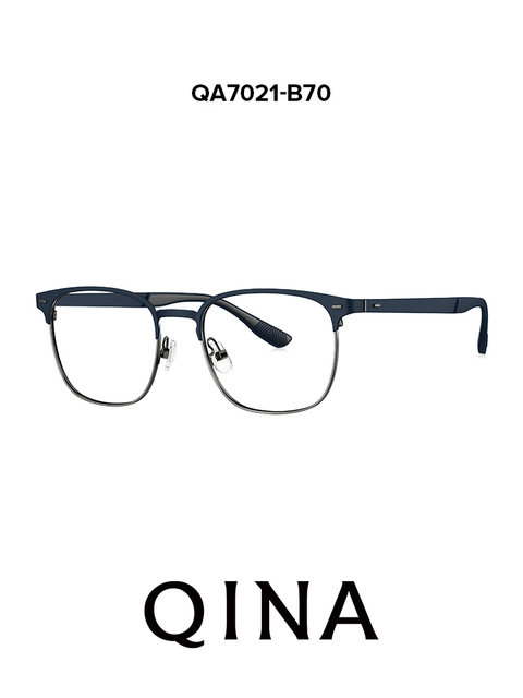 Qina glasses frame 2025 new myopia mirror eyebrow frame men's lightweight titanium half-frame business mirror square QA7021