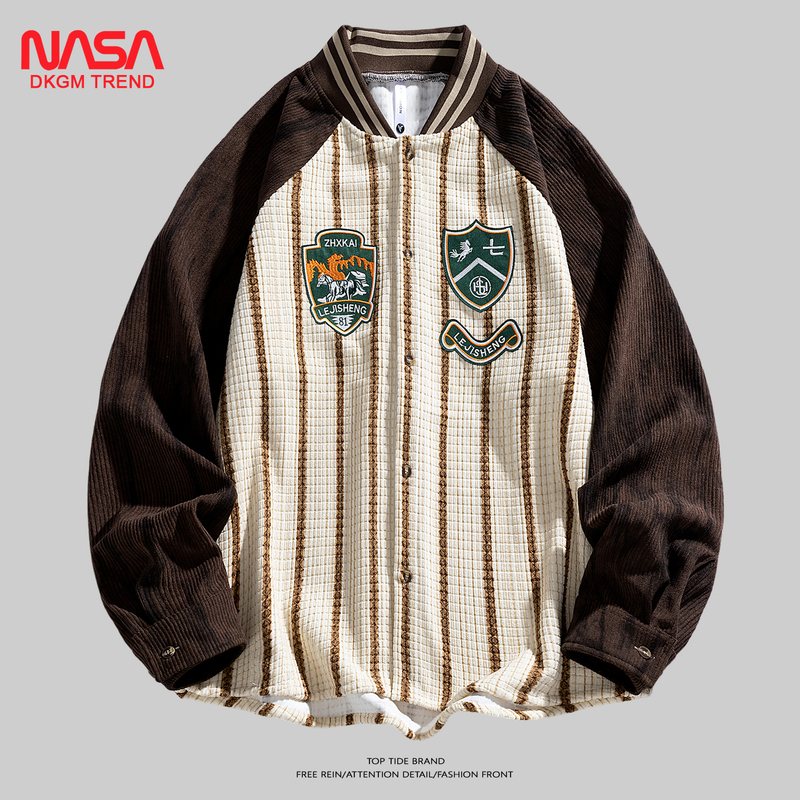 Nasadkgm Youth Thin Jacket Men's Spring and Autumn Trendy Loose-Fitting Baseball Jacket for Middle and High School Students Nasadkgm Youth Thin Jacket Men's Spring and Autumn Trendy Loose-Fitting Baseball Jacket for Middle and High School Students