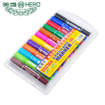 Hero 880-12 color 24 color large double-headed marker pen Oily logistics marker pen thickness two-headed marker pen POP mike pen poster pen