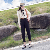 Suit women's 2022 new spring women's temperament slim Korean shirt pants fashion two-piece foreign style pants
