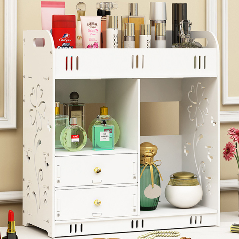Large cosmetics storage box Desktop drawer Home bathroom storage shelf Plastic makeup table to organize skin care products
