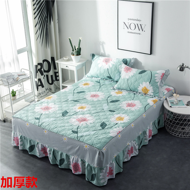 Cotton Korean bed cover bed skirt fourpiece set 1.5/1.8m bed autumn