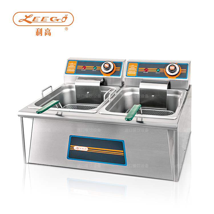 Yufubao Ligao LEEGO economical commercial double-cylinder electric fryer fritter machine fried skewers french fries MF-22