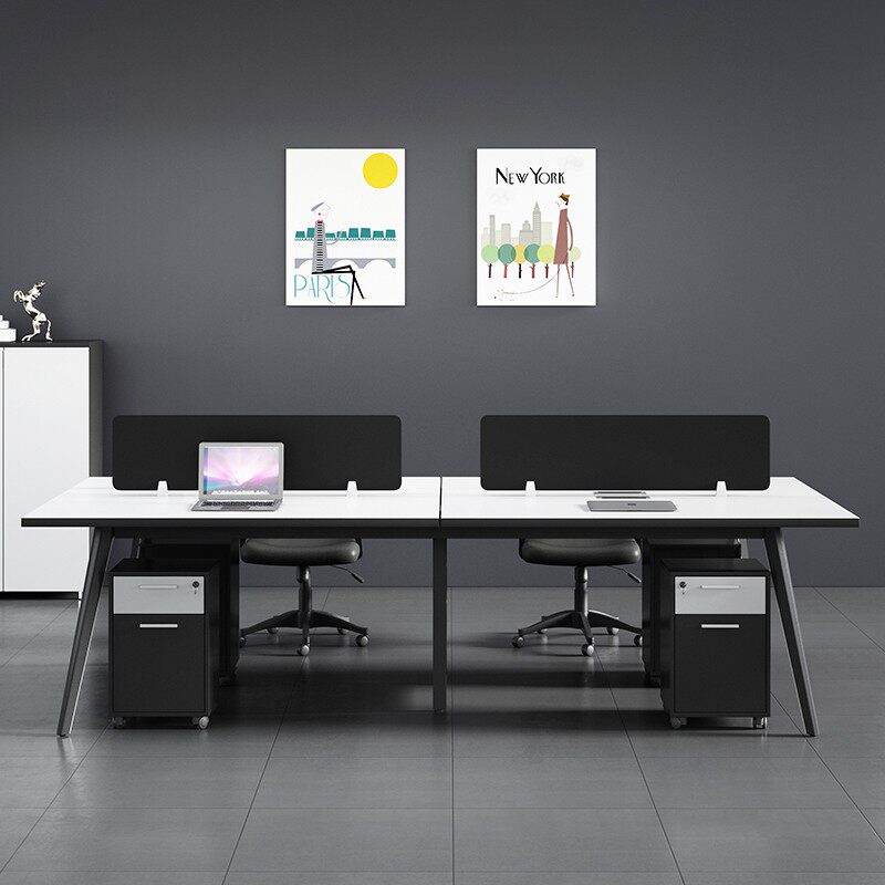 Staff Desk Chair Composition 4 Persons Desk Brief Modern Office Furniture Staff Office Tables