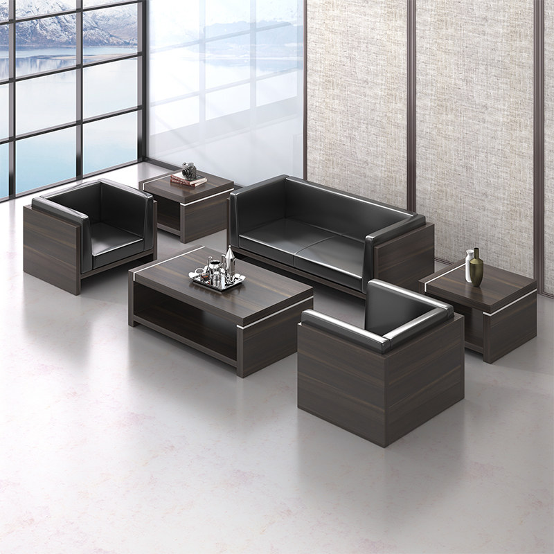 Simple office sofa tea couch combination package guest host business creative office sofa board three-person seat