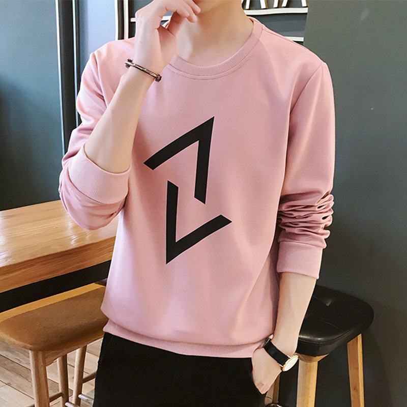 Men's long sleeves T-shirt spring autumn season trends Ins round neckline thickness cotton T men's clothes autumn clothes teenagers loose blouses jacket man