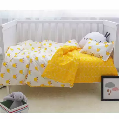 Customized cotton cloth Nordic style baby quilt cover three or four piece children's bedding cartoon wind quilt cover single removable