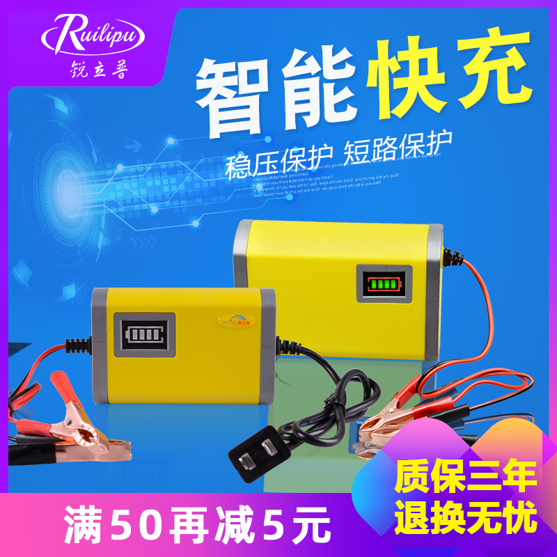 Ruilipu 12v charger Motorcycle battery charger Car dry water lead-acid battery charger