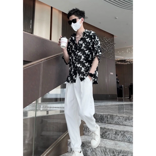 Летний трендовый комплект, шелковая рубашка, изысканный стиль