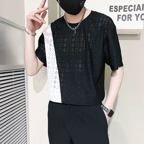 Мужская дизайнерская летняя брендовая футболка, короткий рукав, тренд сезона, коллекция 2023