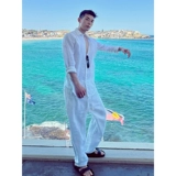 Освежающая летняя тонкая рубашка, быстросохнущие штаны, комплект