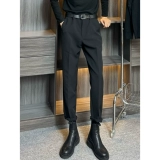 男士裤子秋冬款垂感高级感西裤黑色痞帅高端西装裤修身显瘦休闲 𫔮裤