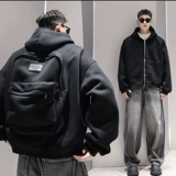 Осенний рюкзак, сексуальная толстовка с капюшоном, куртка, в американском стиле, изысканный стиль, оверсайз