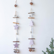 Hromeo Christmas wood bell Bell Wind Bell Pendant Pink Girl Hearts Bell Bell Christmas Tree Pentagram Pendants